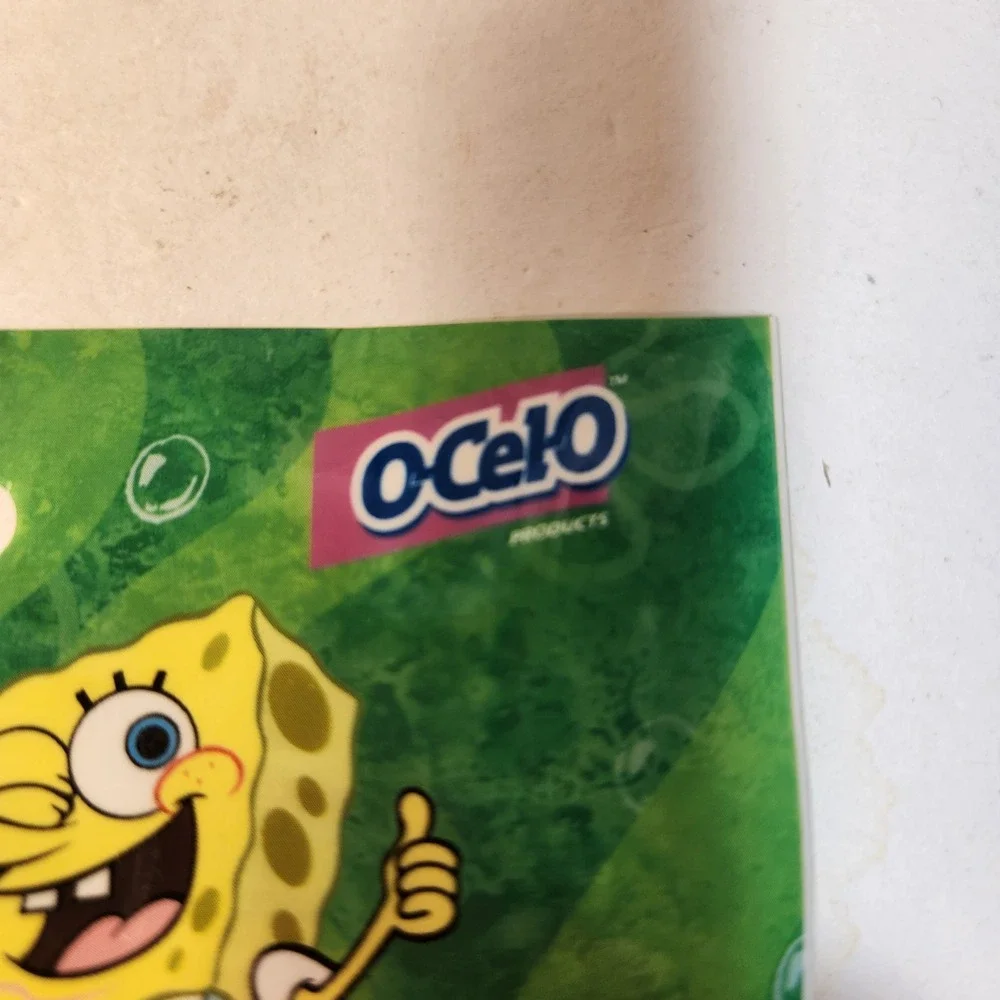 Vtg 2002 SpongeBob SquarePants Bath Sponge with Suction Cup Holder O-Cel-O 3M